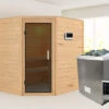 KARIBU Mia Sauna , Naturbelassen, Fichte, 196x170x198 Cm, Graphitfarbene Tür, Ofen 4,5 KW Bio Ext. Strg. Easy -Kettler Verkaufs-Shop 30753 3 01.jpg