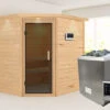 KARIBU Mia Sauna , Naturbelassen, Fichte, 224x184x202 Cm, Graphitfarbene Tür U.Kranz, Ofen 4,5 KW Bio Ext. Strg. Easy -Kettler Verkaufs-Shop 30754 3 01.jpg