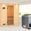 KARIBU Selena Sauna , Naturbelassen, Fichte, 223x159x191 Cm, Kranz SET, Ofen 4,5 KW Bio Ext. Strg. Easy -Kettler Verkaufs-Shop 30762 3 01.jpg