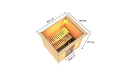 KARIBU Adelina Sauna , Naturbelassen, Fichte, 223x183x191 Cm, Kranz SET, Ofen 4,5 KW Ext. Strg. Easy -Kettler Verkaufs-Shop 30766 2 05.jpg