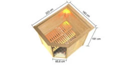 KARIBU Elea Sauna , Naturbelassen, Fichte, 223x183x191 Cm, Kranz SET, Ofen 4,5 KW Integr. Strg. 14 KARIBU Elea Sauna , Naturbelassen, Fichte, 223x183x191 Cm, Kranz SET, Ofen 4,5 KW Integr. Strg. -Kettler Verkaufs-Shop 30768 1 05.jpg