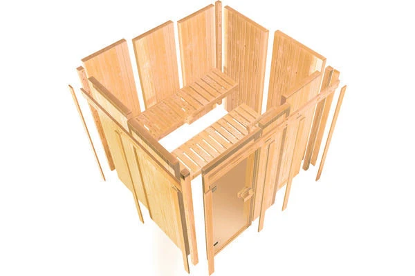 KARIBU Bodo Sauna , Naturbelassen, Fichte, 196x178x198 Cm,SETOfen 4,5 KW Ext. Strg. Easy 12 KARIBU Bodo Sauna , Naturbelassen, Fichte, 196x178x198 Cm,SETOfen 4,5 KW Ext. Strg. Easy – Bild 10