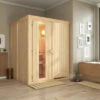 KARIBU Norin Sauna, Naturbelassen, Fichte, 151 X 151 X 198 Cm, Fronteinstieg, Energiespartür SET Mit Ofen 4,5 KW Integr. Strg. -Kettler Verkaufs-Shop 30907 1 01.jpg