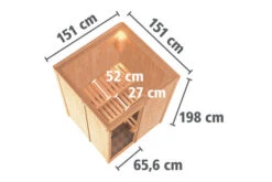 KARIBU Norin Sauna, Naturbelassen, Fichte, 151 X 151 X 198 Cm, Fronteinstieg, Mit Bronzierter Tür, SET Mit Ofen 4,5 KW Bio Ext. Strg. -Kettler Verkaufs-Shop 30908 3 05.jpg