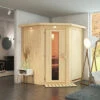 KARIBU Taurin Sauna, Naturbelassen, Fichte, 184 X 165 X 202 Cm, Eckeinstieg,mit Energiespartür Und Kranz, SET Mit Ofen 4,5 KW Integr. Str. -Kettler Verkaufs-Shop 30915 4 01.jpg