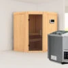 KARIBU Taurin Sauna, Naturbelassen, Fichte, 170 X 151 X 198 Cm, Eckeinstieg, Mit Graphitfarbener Tür, SET Mit Ofen 4,5 KW Bio Ext. Strg. -Kettler Verkaufs-Shop 30917 3 01.jpg