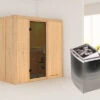 KARIBU Variado Sauna, Naturbelassen, Fichte, 196 X 118 X 198 Cm, Fronteinstieg,mit Graphitfarbener Tür, SET Mit Ofen 4,5 KW Integr. Str. -Kettler Verkaufs-Shop 30921 1 01.jpg