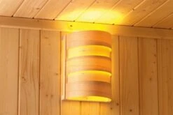 KARIBU Variado Sauna, Naturbelassen, Fichte, 210 X 132 X 202 Cm, Fronteinstieg, Mit Klarglastür Und Kranz, SET Mit Ofen 4,5 KW Bio Ext. Strg. Zubehörset Sauna -Kettler Verkaufs-Shop 30923 09.jpg