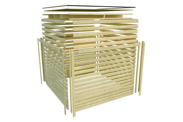 KARIBU Eldor Saunahaus, Naturbelassen, Fichte, 276x276x210 Cm, Mit Bronzierter Tür, Terrasse Und 9 KW Bio-Ofen 18 KARIBU Eldor Saunahaus, Naturbelassen, Fichte, 276x276x210 Cm, Mit Bronzierter Tür, Terrasse Und 9 KW Bio-Ofen – Bild 16