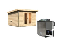 KARIBU Mainburg 1 Saunahaus, Naturbelassen, Fichte, 309x309x229 Cm, SET A Mit Doppelflügeltür, Vorraum Und 9 KW Bio-Ofen -Kettler Verkaufs-Shop 31317 3 03.jpg