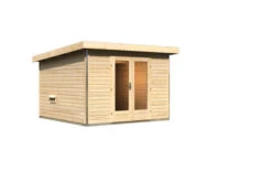 KARIBU Mainburg 1 Saunahaus, Naturbelassen, Fichte, 309x309x229 Cm, SET B Mit Doppelflügeltür Und Vorraum -Kettler Verkaufs-Shop 31318 1 02.jpg