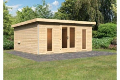 KARIBU Mainburg 4 Saunahaus, Naturbelassen, Fichte, 490x368x229 Cm, SET B Mit Doppelflügeltür Und Vorraum -Kettler Verkaufs-Shop 31324 1 02.jpg