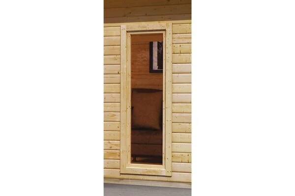 KARIBU Mainburg 4 Saunahaus, Naturbelassen, Fichte, 490x368x229 Cm, SET B Mit Doppelflügeltür, Vorraum Und 9 KW Ofen 16 KARIBU Mainburg 4 Saunahaus, Naturbelassen, Fichte, 490x368x229 Cm, SET B Mit Doppelflügeltür, Vorraum Und 9 KW Ofen – Bild 14