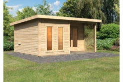 KARIBU Mainburg 5 Saunahaus, Naturbelassen, Fichte, 508x368x253 Cm, SET A Mit Doppelflügeltür Und Terrasse -Kettler Verkaufs-Shop 31325 1 02.jpg