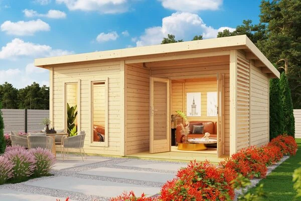 KARIBU Mainburg 5 Saunahaus, Naturbelassen, Fichte, 508x368x253 Cm, SET B Mit Doppelflügeltür Und Terrasse 3 KARIBU Mainburg 5 Saunahaus, Naturbelassen, Fichte, 508x368x253 Cm, SET B Mit Doppelflügeltür Und Terrasse