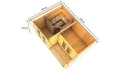 KARIBU Mainburg 5 Saunahaus, Naturbelassen, Fichte, 508x368x253 Cm, SET B Mit Doppelflügeltür, Terrasse Und 9 KW Ofen -Kettler Verkaufs-Shop 31326 2 05.jpg