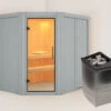 KARIBU Siirin Sauna, Lichtgrau, Fichte, 196x170x198 Cm, Inkl. Eckeinstieg, Ganzglastür Und 4,5 KW Ofen Integr. Strg. -Kettler Verkaufs-Shop 31330 2 01.jpg