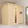KARIBU Benin Energiespar-Sauna, Naturbelassen, Fichte, 210x165x202 Cm, Mit Kranz Und 3,6 KW Bio-Ofen Ext. Steuerung -Kettler Verkaufs-Shop 31390 4 01.jpg