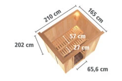 KARIBU Benin Energiespar-Sauna, Naturbelassen, Fichte, 210x165x202 Cm, Mit Kranz Und 3,6 KW Bio-Ofen Ext. Steuerung -Kettler Verkaufs-Shop 31390 4 05.jpg