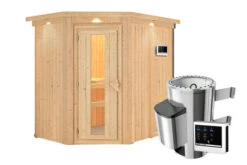KARIBU Caspin Energiespar-Sauna, Naturbelassen, Fichte, 210x165x202 Cm, Mit Kranz Und 3,6 KW Ofen Ext. Steuerung 19 KARIBU Caspin Energiespar-Sauna, Naturbelassen, Fichte, 210x165x202 Cm, Mit Kranz Und 3,6 KW Ofen Ext. Steuerung -Kettler Verkaufs-Shop 31391 3 03.jpg