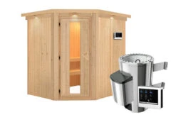 KARIBU Lobin Energiespar-Sauna, Naturbelassen, Fichte, 210x184x202 Cm, Mit Kranz Und 3,6 KW Ofen Ext. Steuerung Modern 19 KARIBU Lobin Energiespar-Sauna, Naturbelassen, Fichte, 210x184x202 Cm, Mit Kranz Und 3,6 KW Ofen Ext. Steuerung Modern -Kettler Verkaufs-Shop 31393 3 03.jpg