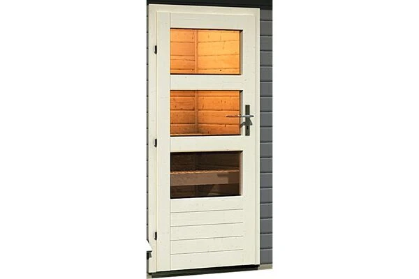 KARIBU Pelle Saunahaus, Terragrau, Fichte, 231x231x227 Cm, Mit 9 KW Ofen Ext. Steuerung 5 KARIBU Pelle Saunahaus, Terragrau, Fichte, 231x231x227 Cm, Mit 9 KW Ofen Ext. Steuerung – Bild 3