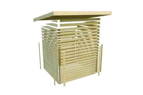 KARIBU Pelle Saunahaus, Terragrau, Fichte, 231x231x227 Cm, Mit 9 KW Ofen Ext. Steuerung 13 KARIBU Pelle Saunahaus, Terragrau, Fichte, 231x231x227 Cm, Mit 9 KW Ofen Ext. Steuerung – Bild 11