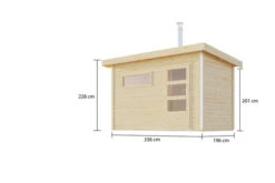 KARIBU Skrollan 1 Saunahaus, Naturbelassen, Fichte, 336x196x228 Cm, Moderne Tür & Holzofen Inkl. Schornstein 24 KARIBU Skrollan 1 Saunahaus, Naturbelassen, Fichte, 336x196x228 Cm, Moderne Tür & Holzofen Inkl. Schornstein -Kettler Verkaufs-Shop 31399 2 05.jpg