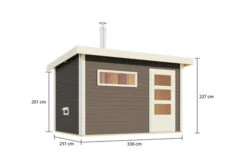KARIBU Skrollan 2 Saunahaus, Terragrau, Fichte, 336x231x227 Cm, Moderne Tür & Holzofen Inkl. Schornstein 26 KARIBU Skrollan 2 Saunahaus, Terragrau, Fichte, 336x231x227 Cm, Moderne Tür & Holzofen Inkl. Schornstein -Kettler Verkaufs-Shop 31399 6 05.jpg
