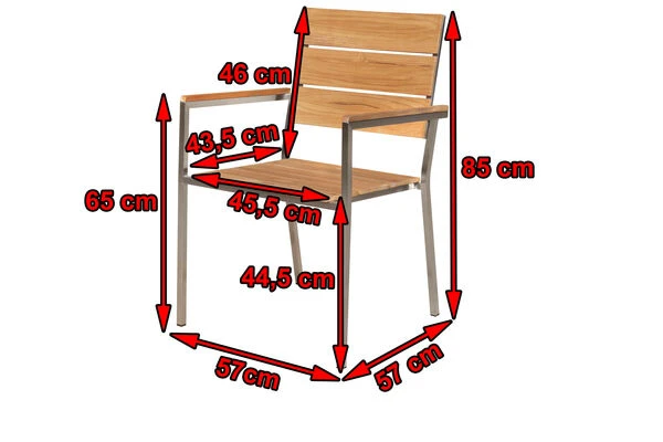 OUTFLEXX Stapelstuhl, FSC-Teakholz/Edelstahl, 57x57x85cm 5 OUTFLEXX Stapelstuhl, FSC-Teakholz/Edelstahl, 57x57x85cm – Bild 3
