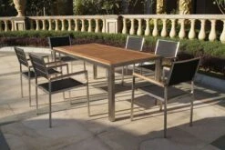 OUTFLEXX Sitzgruppe, Schwarz, Edelstahl/Teak, Esstisch 180 X 90 Cm, 6 Stapelstühle Gepolstert -Kettler Verkaufs-Shop 3 14190.jpg