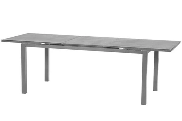 KETTLER Basic Plus Sitzgruppe, Silber/anthrazit, Alu/Textilene, 180/240x90cm, 4 Stapel-, 2 Multipositionssessel 5 KETTLER Basic Plus Sitzgruppe, Silber/anthrazit, Alu/Textilene, 180/240x90cm, 4 Stapel-, 2 Multipositionssessel – Bild 3