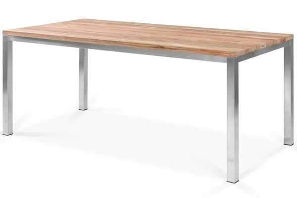 OUTFLEXX Esstischgarnitur, Edelstahl / FSC-Teak, Tisch 180 X 90 Cm, 6 Multipositionssessel, Schwarz 5 OUTFLEXX Esstischgarnitur, Edelstahl / FSC-Teak, Tisch 180 X 90 Cm, 6 Multipositionssessel, Schwarz – Bild 3