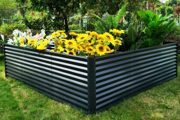 OUTFLEXX Eck-Hochbeet, Anthrazit, Zincalume, 270x270x90x84cm 9 OUTFLEXX Eck-Hochbeet, Anthrazit, Zincalume, 270x270x90x84cm – Bild 7