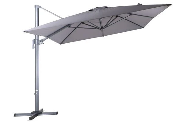 OUTFLEXX Ampelschirm, Anthrazit, Pulverbesch. Aluminium, 400x300cm, Inkl. Plattenständer 5 OUTFLEXX Ampelschirm, Anthrazit, Pulverbesch. Aluminium, 400x300cm, Inkl. Plattenständer – Bild 3