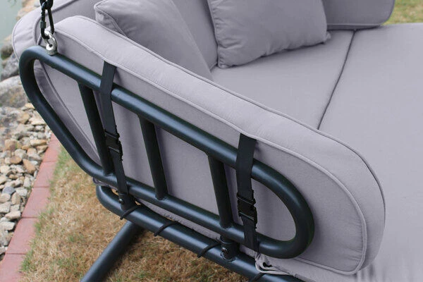 LECO Hollywoodliege, Anthrazit/lichtgrau, Stahl/Polyester, 264x185x195cm, 2 Pers, Inkl. Polster 5 LECO Hollywoodliege, Anthrazit/lichtgrau, Stahl/Polyester, 264x185x195cm, 2 Pers, Inkl. Polster – Bild 3