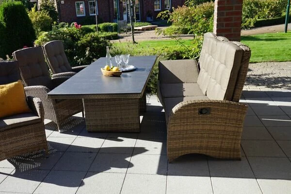 Ploß Rabida Comfort Dining / Lounge 3-Sitzer Sofa, Champagner-meliert, Polyrattan, 210x85x112 Cm, Verstellbar 5 Ploß Rabida Comfort Dining / Lounge 3-Sitzer Sofa, Champagner-meliert, Polyrattan, 210x85x112 Cm, Verstellbar – Bild 3