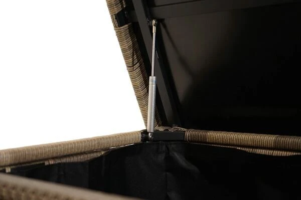 Ploß Rabida Kissenbox, Champagner-meliert, Polyrattan, 145x58x73 Cm, Inkl. Inlay 5 Ploß Rabida Kissenbox, Champagner-meliert, Polyrattan, 145x58x73 Cm, Inkl. Inlay – Bild 3