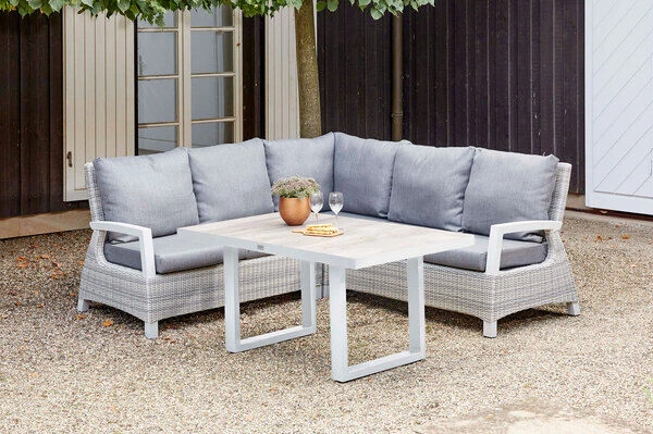 SIENA GARDEN Corido 2-Sitzer Sofa, Ice Grey, Alu / Gardino®-Geflecht, 136x83x88 Cm, Armlehne Rechts 5 SIENA GARDEN Corido 2-Sitzer Sofa, Ice Grey, Alu / Gardino®-Geflecht, 136x83x88 Cm, Armlehne Rechts – Bild 3