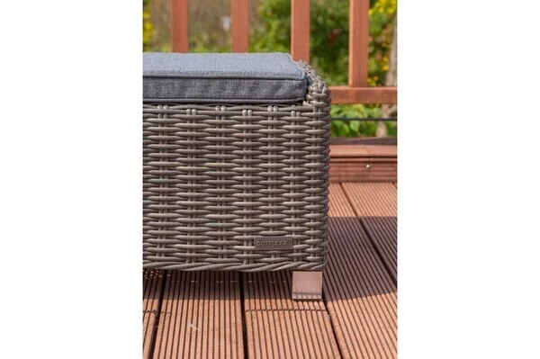 OUTFLEXX Hocker, Grau, Polyrattan, 54 X 63 X 41 Cm, Inkl. Polster 6 OUTFLEXX Hocker, Grau, Polyrattan, 54 X 63 X 41 Cm, Inkl. Polster – Bild 4