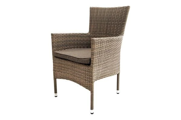 Ploß Rabida Sitzgruppe, Champagner-meliert, Polyrattan, Tisch 90 X 90 Cm, 4 Stapelsessel, Glasplatte In Steinoptik 5 Ploß Rabida Sitzgruppe, Champagner-meliert, Polyrattan, Tisch 90 X 90 Cm, 4 Stapelsessel, Glasplatte In Steinoptik – Bild 3