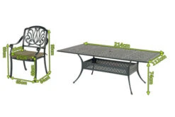 HARTMAN Amalfi Esstischgarnitur, Dunkelgrün, Alu-Guss, 8 Diningsessel, Inkl. Polster, 214x112 Cm -Kettler Verkaufs-Shop 3 21184.jpg