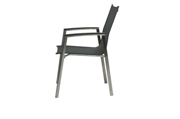 STERN New Top Stapelsessel, Silber/karbon, Edelstahl/Textil/Aluminiumarmlehnen, 63x57x90 Cm, Stapelbar 5 STERN New Top Stapelsessel, Silber/karbon, Edelstahl/Textil/Aluminiumarmlehnen, 63x57x90 Cm, Stapelbar – Bild 3