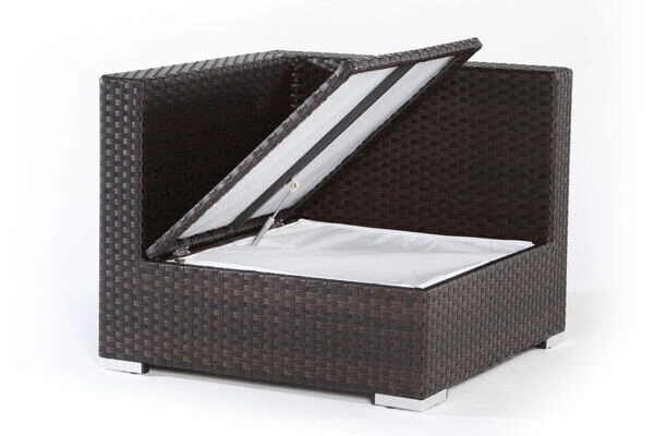 OUTFLEXX Eckelement, Braun, Polyrattan, Inkl. Polster Und Kissen, Wasserfeste Kissenbox 5 OUTFLEXX Eckelement, Braun, Polyrattan, Inkl. Polster Und Kissen, Wasserfeste Kissenbox – Bild 3