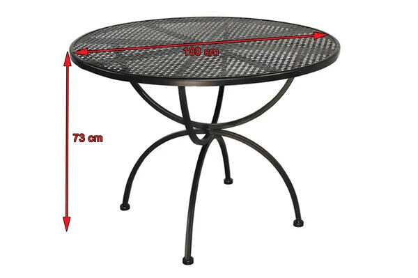 MBM Tisch Romeo, Marone, Schmiedeeisen Verzinkt, Pulverbeschichtet, 100x73 Cm 6 MBM Tisch Romeo, Marone, Schmiedeeisen Verzinkt, Pulverbeschichtet, 100x73 Cm – Bild 4