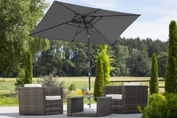 Schneider® SCHNEIDER Tunis Mittelstockschirm, Anthrazit, Rechteckig, 270 X 150 Cm 3 Schneider® SCHNEIDER Tunis Mittelstockschirm, Anthrazit, Rechteckig, 270 X 150 Cm – Bild 2