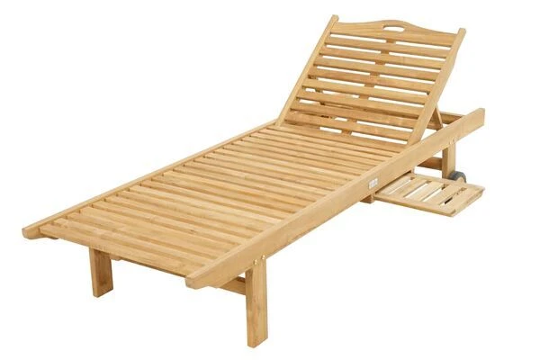 Gartenliege Archimedes Aus Teakholz Von Ploß, Mit Rädern Und Tablett 6 Gartenliege Archimedes Aus Teakholz Von Ploß, Mit Rädern Und Tablett – Bild 4