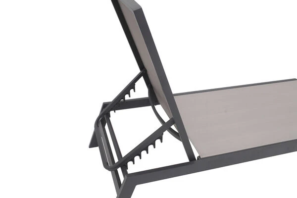 VILLANA 2er-Set Sonnenliegen, Silber/schwarz, Alu/Textil, 198x66x32cm, Mit Beistelltisch 45x45cm 6 VILLANA 2er-Set Sonnenliegen, Silber/schwarz, Alu/Textil, 198x66x32cm, Mit Beistelltisch 45x45cm – Bild 4