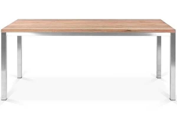 OUTFLEXX Esstischgarnitur, Edelstahl / FSC-Teak, Tisch 180 X 90 Cm, 6 Multipositionssessel, Schwarz 6 OUTFLEXX Esstischgarnitur, Edelstahl / FSC-Teak, Tisch 180 X 90 Cm, 6 Multipositionssessel, Schwarz – Bild 4