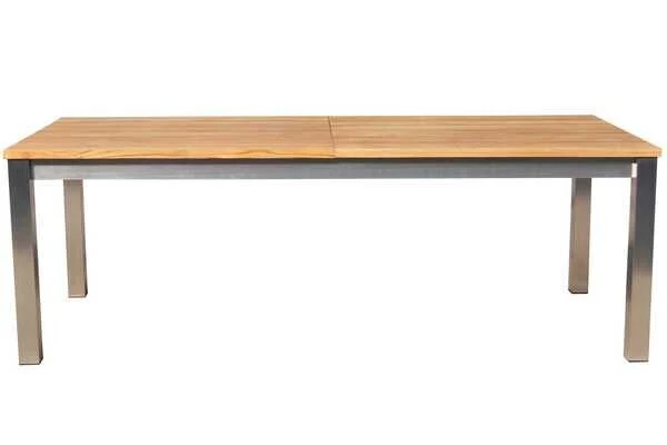 OUTFLEXX Esstischgruppe, Edelstahl/FSC-Teak, 220/340 X 100 Cm, 6 Freischwinger, Schwarz, Tischplattedicke 3cm 6 OUTFLEXX Esstischgruppe, Edelstahl/FSC-Teak, 220/340 X 100 Cm, 6 Freischwinger, Schwarz, Tischplattedicke 3cm – Bild 4